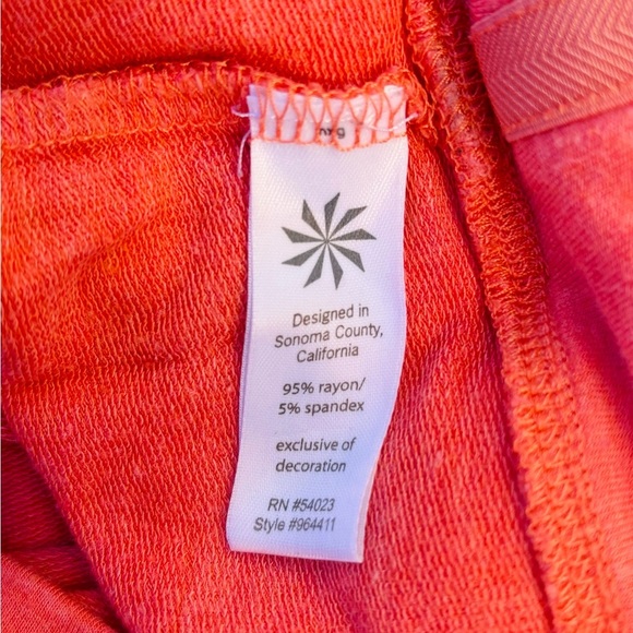 ATHLETA Coral French Terry Long Sleeve Oversized Pullover Top Size Medium - Picture 5 of 5